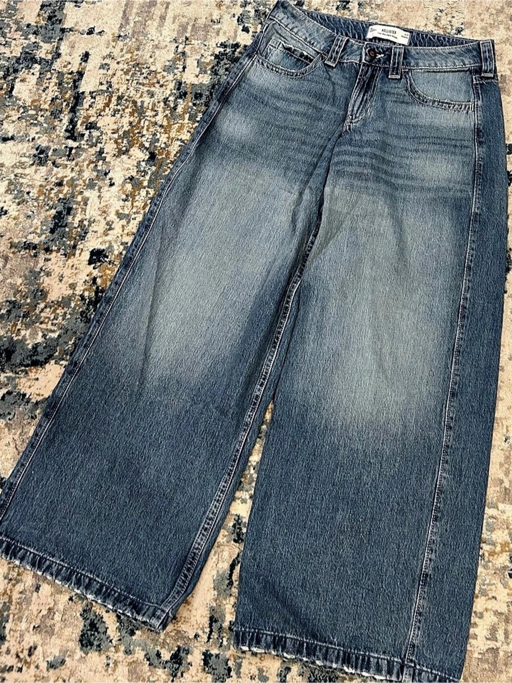 Hollister Low-Rise Super Baggy Jeans Blue Waist 27